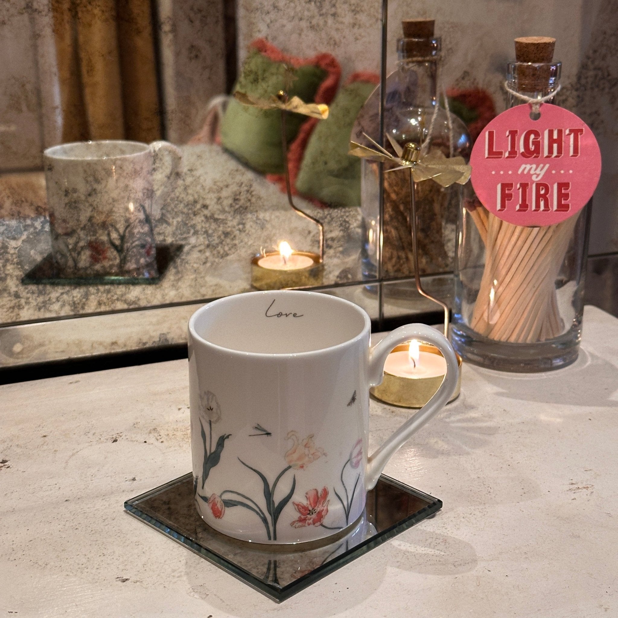 Antique Mirror Coasters - Pack of 6 - Retro Reflections