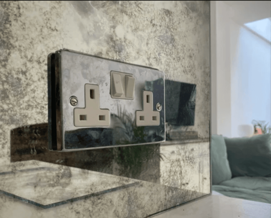 Socket Cut-Out for Antique Mirror Tiles - Retro Reflections