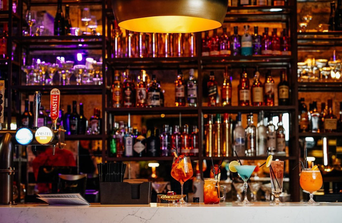 Bar with Antique Mirror Tiles