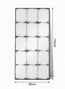 Constantine rectangular antique mirror shown with dimensions, 170cm high by 80cm wide
