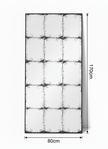 Constantine rectangular antique mirror shown with dimensions, 170cm high by 80cm wide